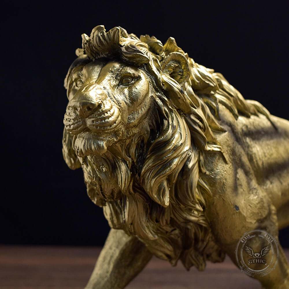 Majestic Muscular Lion Resin Animal Statue Figurine | Gthic.com