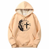 Man Of Faith Lion Cross Crew Collar Hoodie