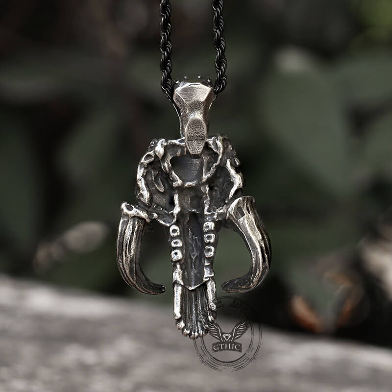 Mandalorian Symbol Skull Stainless Steel Pendant