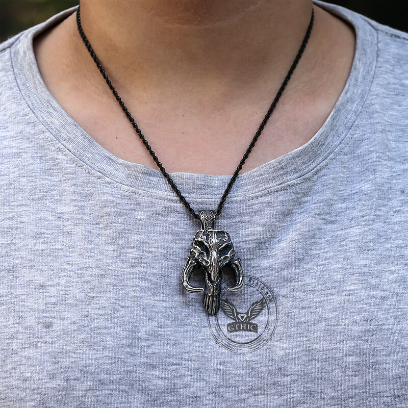 Mandalorian Symbol Skull Stainless Steel Pendant