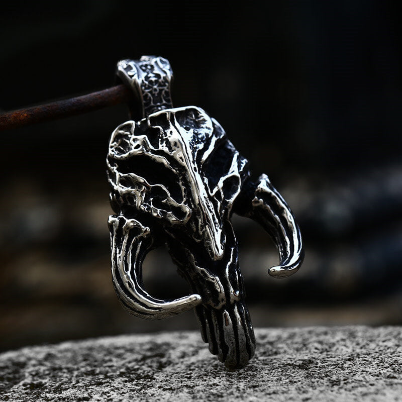 Mandalorian Symbol Skull Stainless Steel Pendant | Gthic.com
