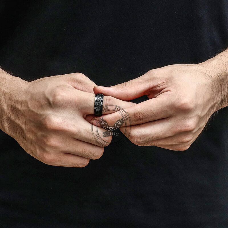 Anillo giratorio de acero inoxidable Ojo Masónico de la Providencia