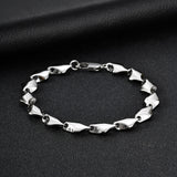 Pulsera mecánica de acero inoxidable con cadena de hueso de dragón