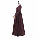 Medieval Brown Striped High Waist Dress | Gthic.com