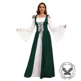 Medieval Court Retro Stage Performance Long Dress Set