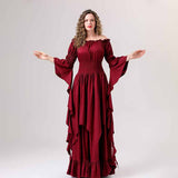 Medieval Flared Sleeve Off Shoulder Victorian Dress