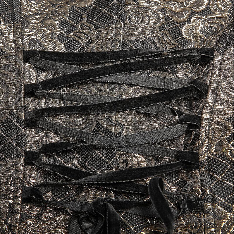 Medieval Gothic Jacquard Waisted Tuxedo Costume