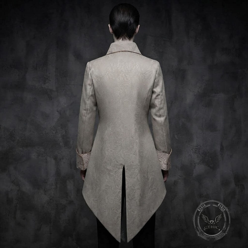 Medieval Gothic Lapel Jacquard Long Tailcoat | Gthic.com