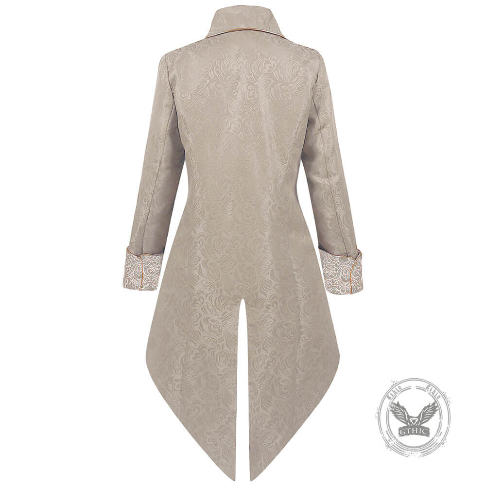 Medieval Gothic Lapel Jacquard Long Tailcoat