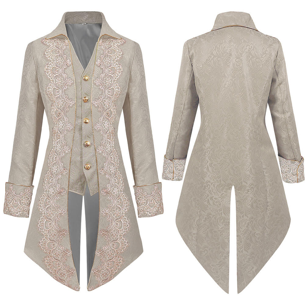 Medieval Gothic Lapel Jacquard Long Tailcoat | Gthic.com