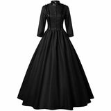 Medieval Gothic Solid Color Victorian Ball Dress | Gthic.com