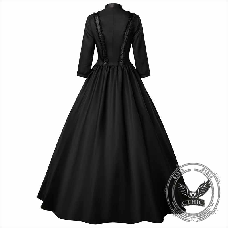 Medieval Gothic Solid Color Victorian Ball Dress