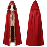 Medieval Halloween Wizard Hooded Cloak Robe