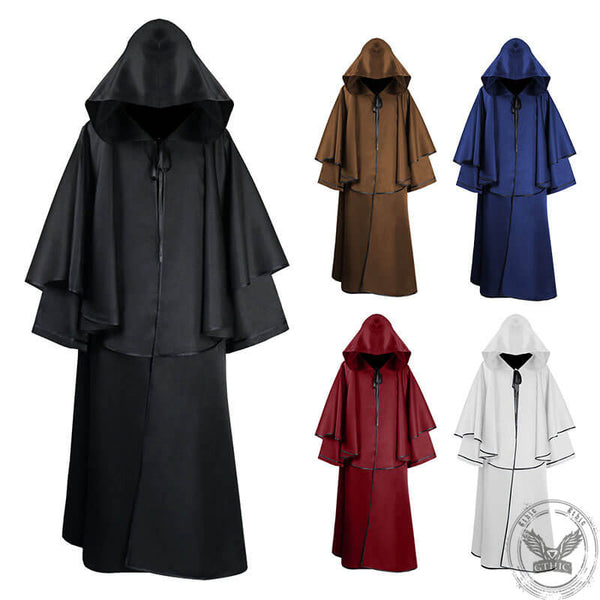 Medieval Halloween Wizard Hooded Cloak Robe 01 | Gthic.com