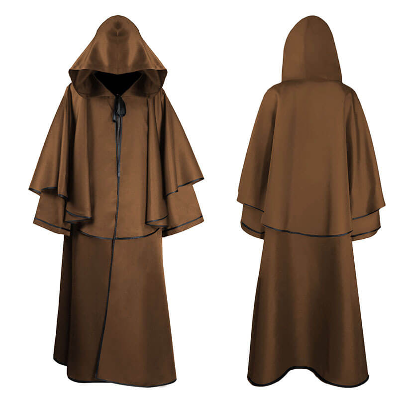 Medieval Halloween Wizard Hooded Cloak Robe 03 | Gthic.com