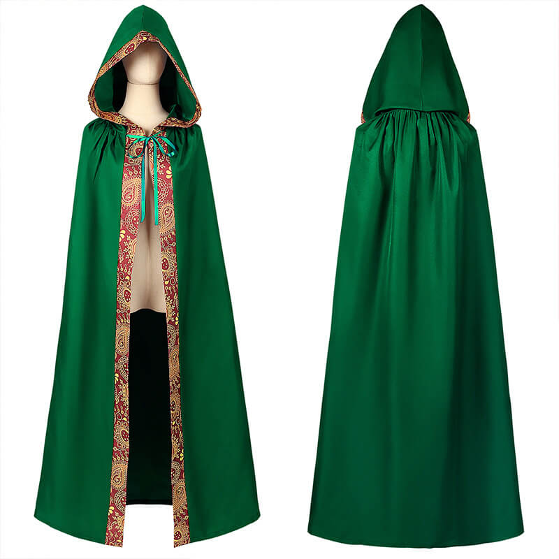 Medieval Halloween Wizard Hooded Cloak Robe