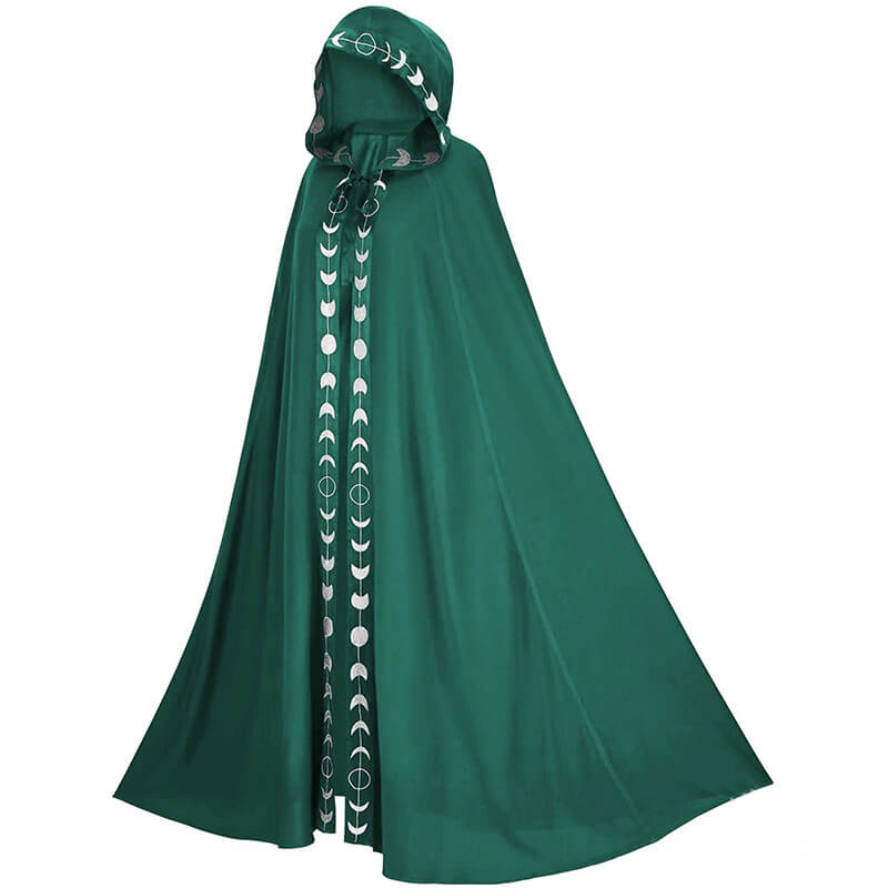 Medieval Hooded Cloak Halloween Costume, Green / 2XL-3XL Medieval Hooded Cloak Halloween Costume, Green / 2XL-3XL