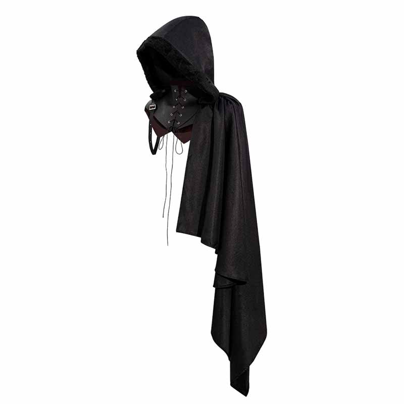 Medieval Irregular One Shoulder Halloween Side Cloak 03 | Gthic.com