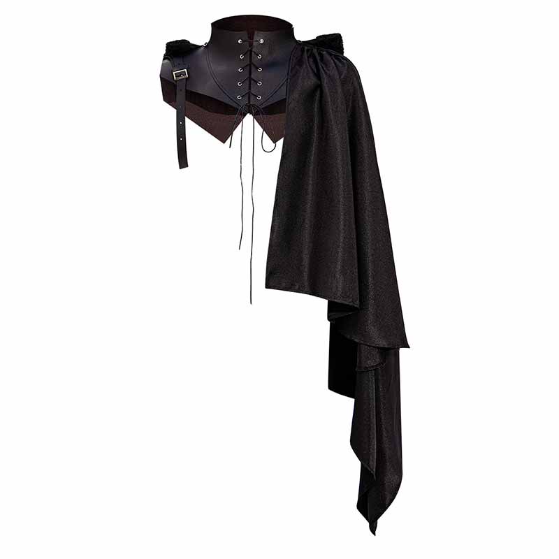 Medieval Irregular One Shoulder Halloween Side Cloak
