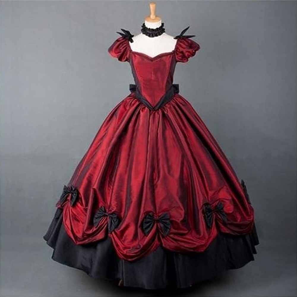 Medieval Lolita Bow Court Ball Gown Dress 01 | Gthic.com