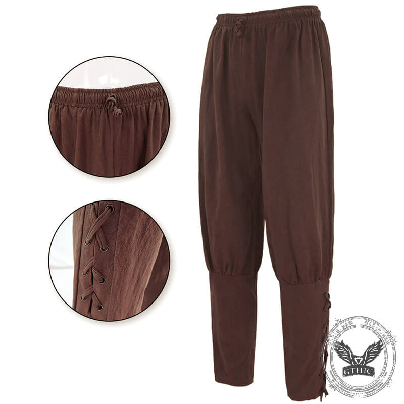 Pantalones medievales de Halloween de algodón pirata