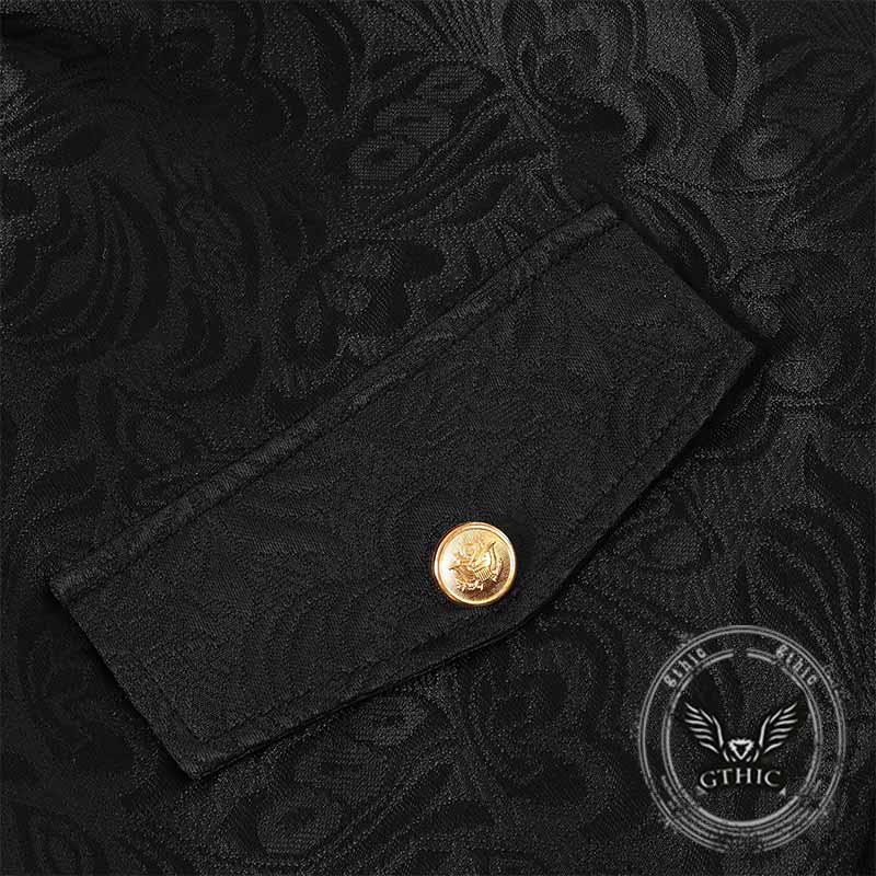 Medieval Punk Floral Pattern Long Tuxedo Costume