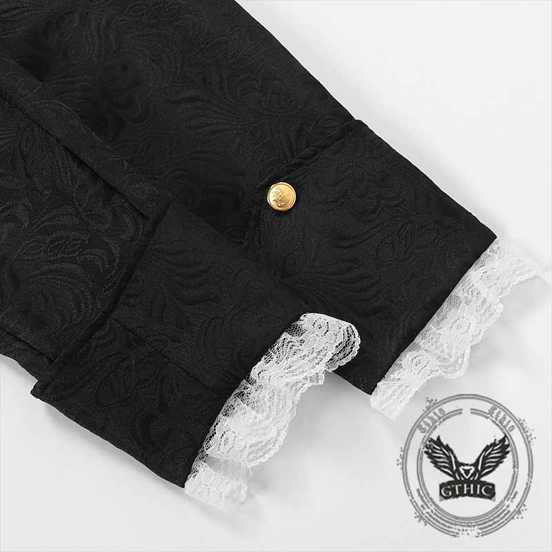 Medieval Punk Floral Pattern Long Tuxedo Costume