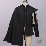 Medieval Renaissance High-Collar Coat Cloak Costume Set