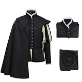 Medieval Renaissance High-Collar Coat Cloak Costume Set