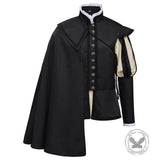 Medieval Renaissance High-Collar Coat Cloak Costume Set