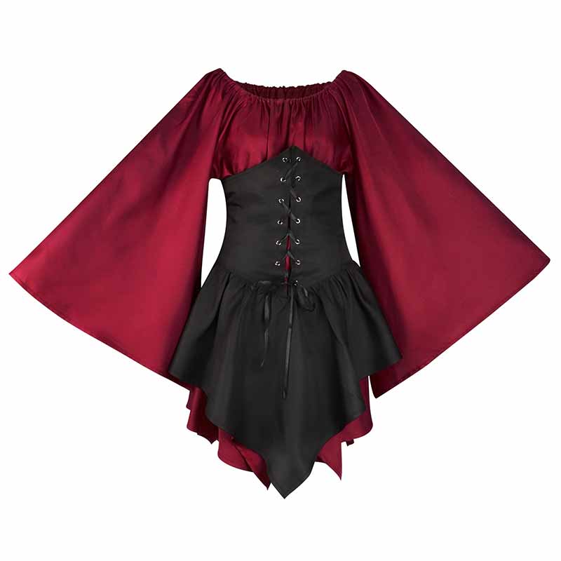 Medieval Renaissance High Waist Panelled Dress 01 | Gthic.com