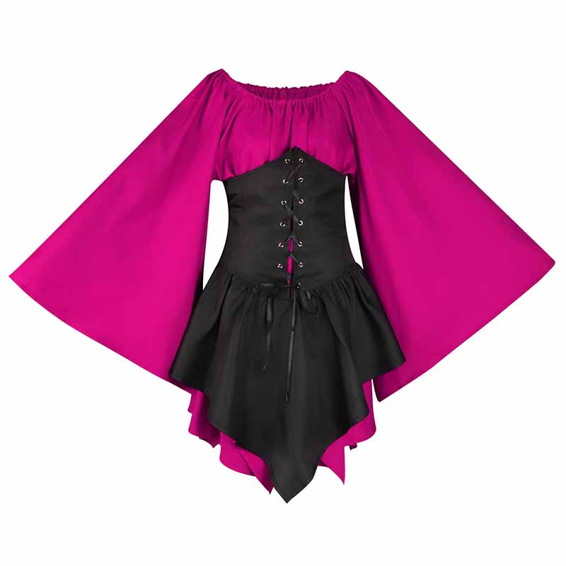 Medieval Renaissance High Waist Panelled Dress 03 | Gthic.com
