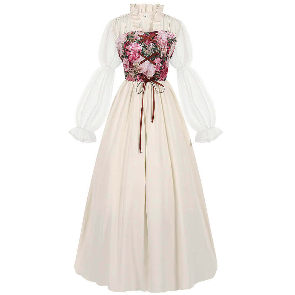 Medieval Renaissance Ruffle Collar Regency Dress | Gthic.com