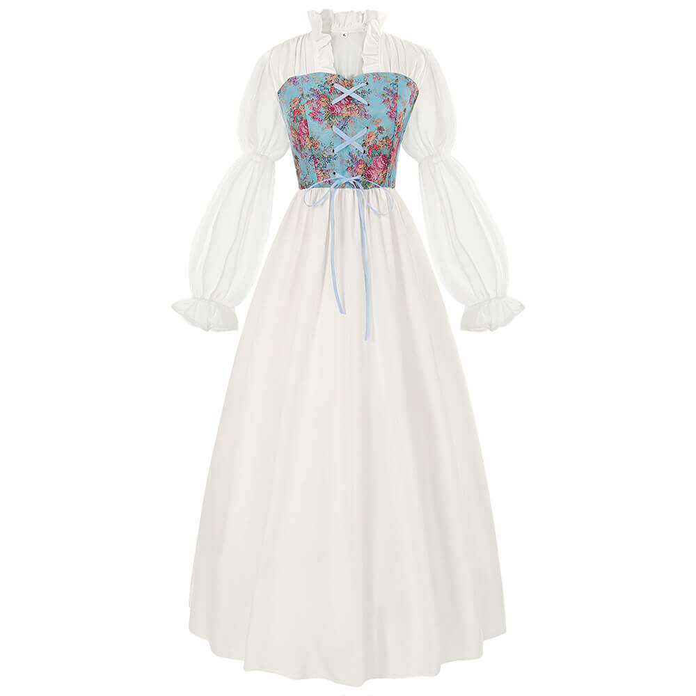 Medieval Renaissance Ruffle Collar Regency Dress | Gthic.com