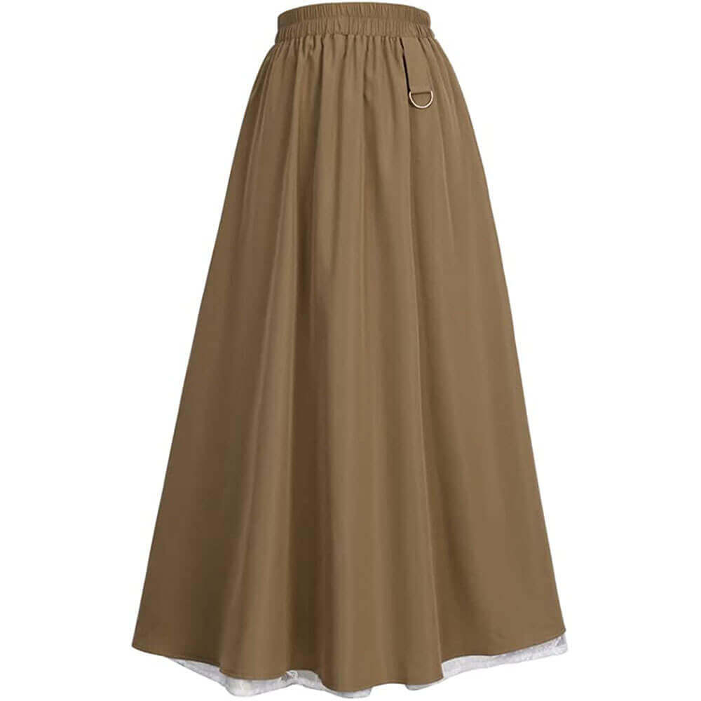 Medieval Renaissance Victorian Double Layer High Waist Skirt