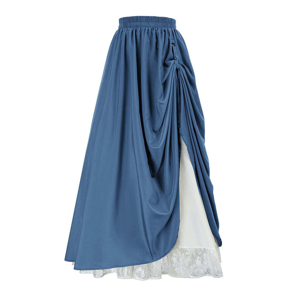 Medieval Renaissance Victorian Double Layer High Waist Skirt | Gthic.com