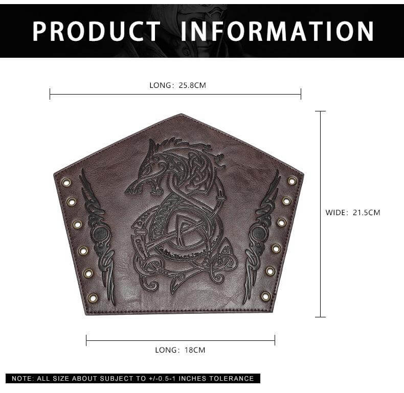 Medieval Retro Dragon Embossed PU Leather Bracers