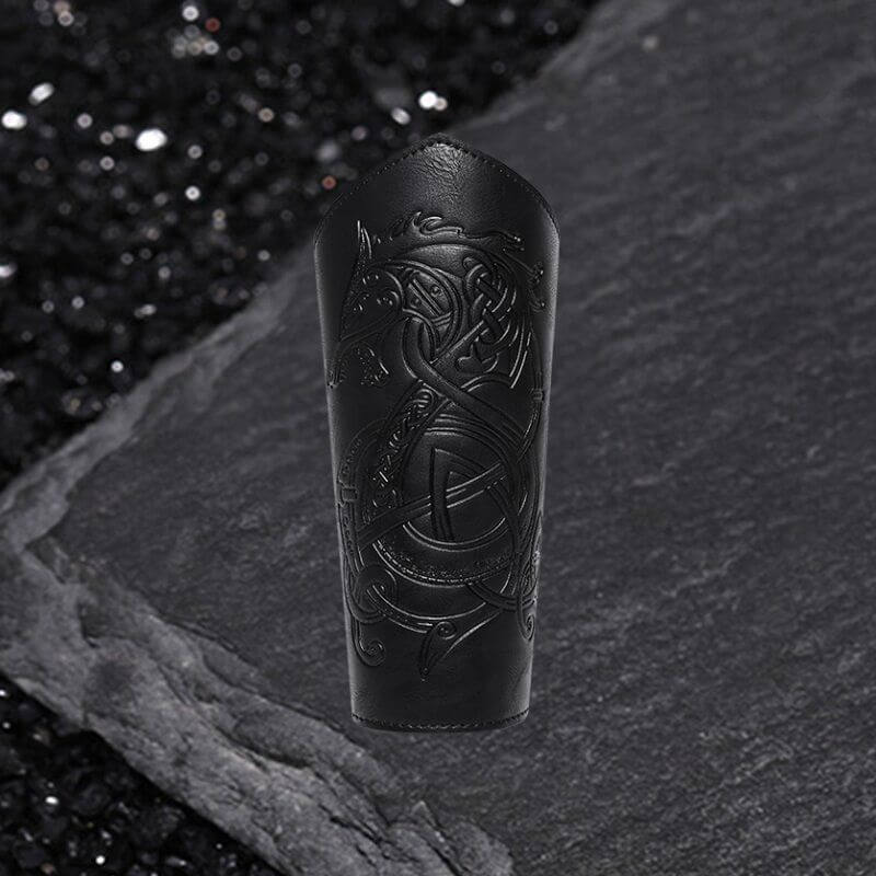 Medieval Retro Dragon Embossed PU Leather Bracers