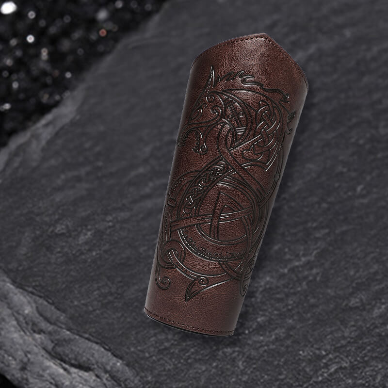 Medieval Retro Embossed PU Leather Knight Bracers