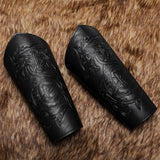 Medieval Retro Embossed PU Leather Knight Bracers