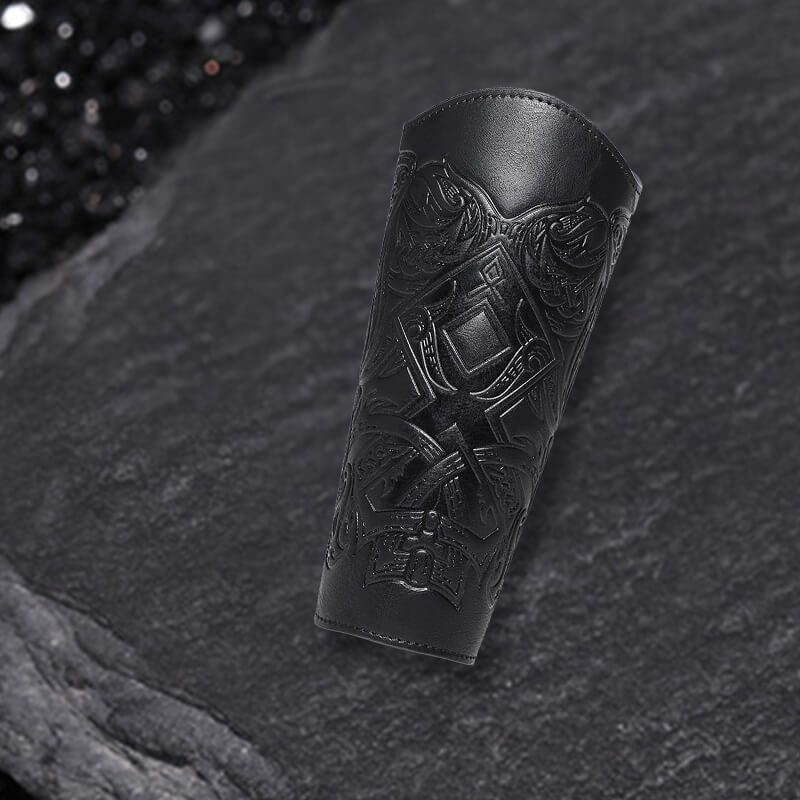 Medieval Retro Embossed PU Leather Knight Bracers