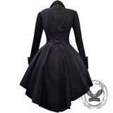 Medieval Retro Gothic Bow Long Sleeve Ruffle Dress | Gthic.com