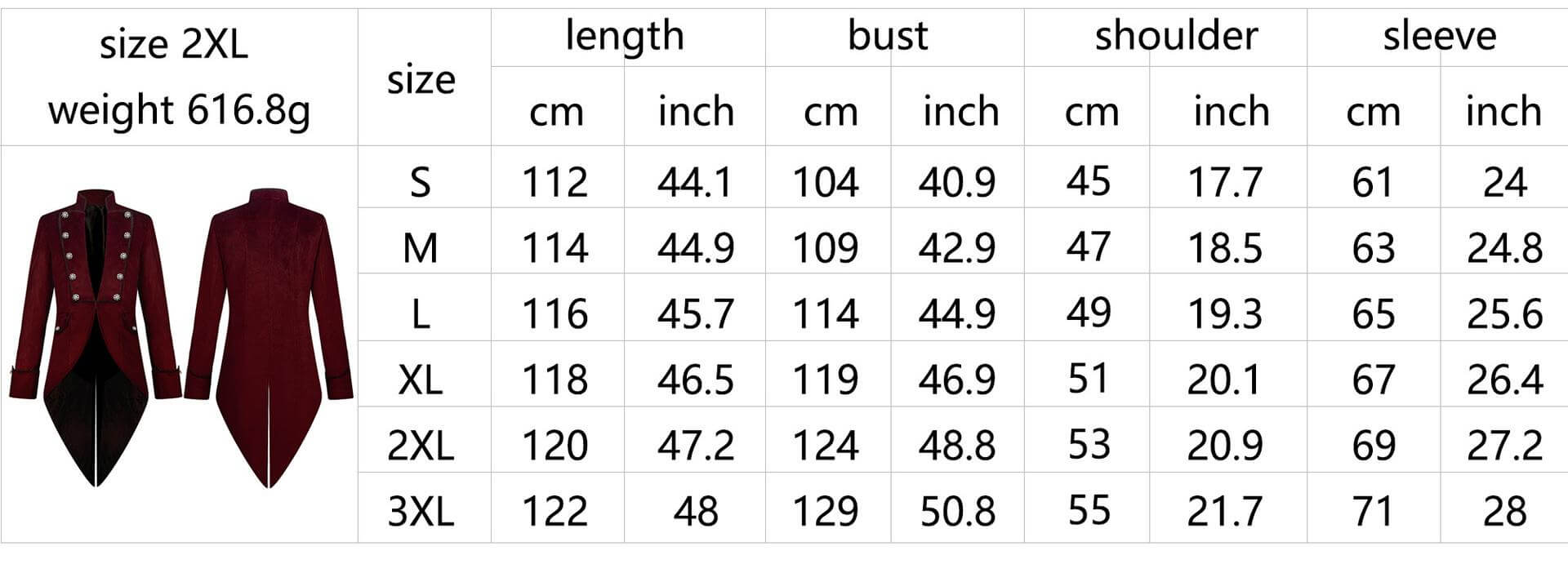 Medieval Retro Halloween Stand Collar Tuxedo Costume