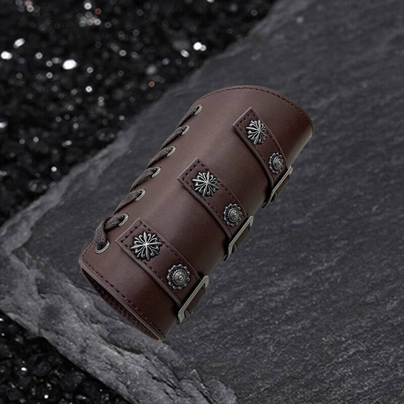 Medieval Retro Knight Adjustable PU Leather Bracers
