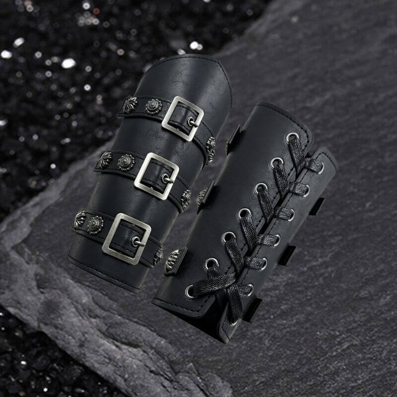 Medieval Retro Knight Adjustable PU Leather Bracers