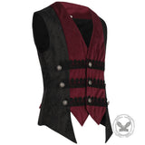 Medieval Retro Red And Black Waistcoat Costume