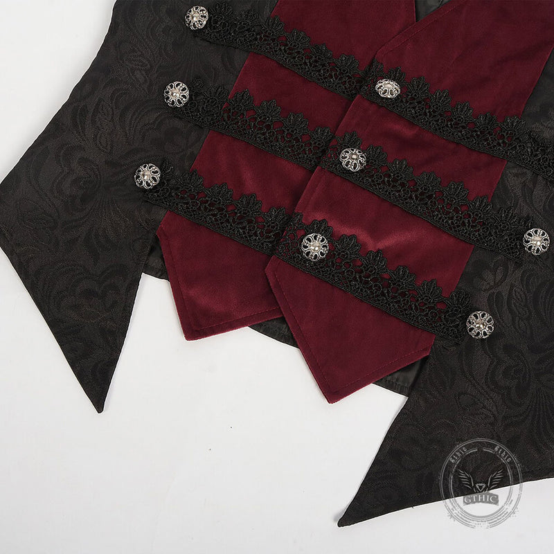 Medieval Retro Red And Black Waistcoat Costume – GTHIC