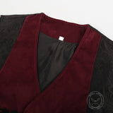 Medieval Retro Red And Black Waistcoat Costume