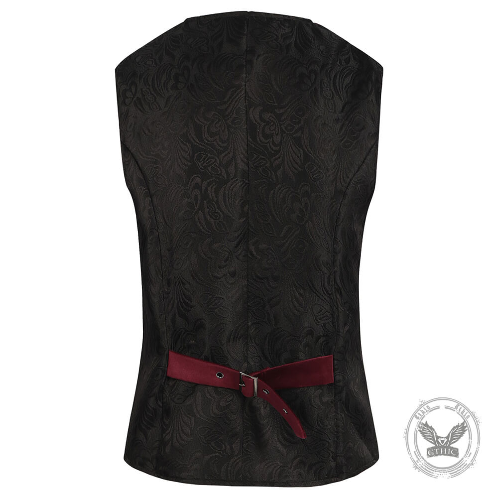 Medieval Retro Red And Black Waistcoat Costume