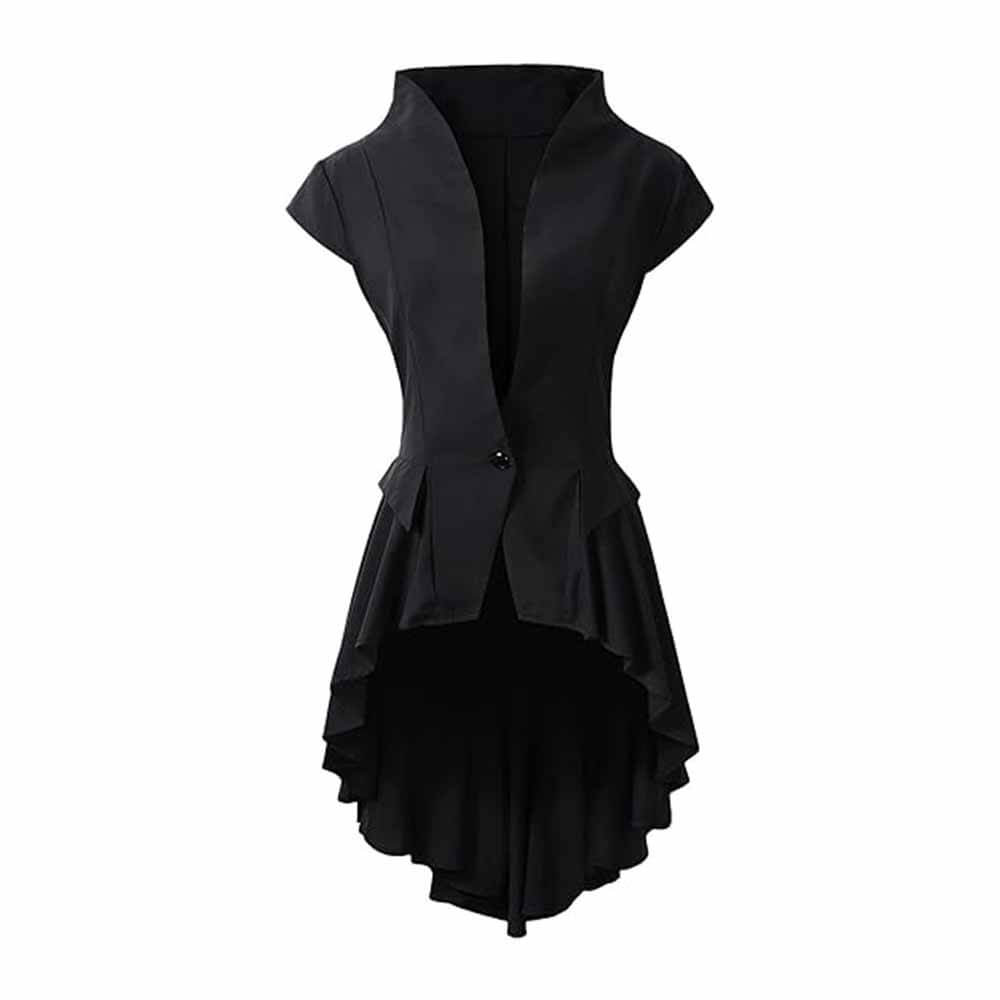 Medieval Retro Stand Collar Single Button Frock Coat 01 | Gthic.com